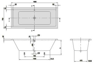 Акриловая ванна Villeroy Boch Targa Plus Duo 170х75 см UBA170NES2V01+U99740000 ножки в комплекте